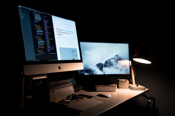 Modern web design displayed on screen